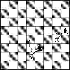 Diagram som viser hvordan en bonde beveger seg på sjakkbrettet.